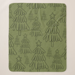 Klassischer Vintager Urlaubsmuster-Weihnachtsbaum Sherpadecke