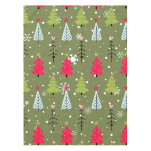 Klassischer Vintager Urlaubsmuster-Weihnachtsbaum Tischdecke