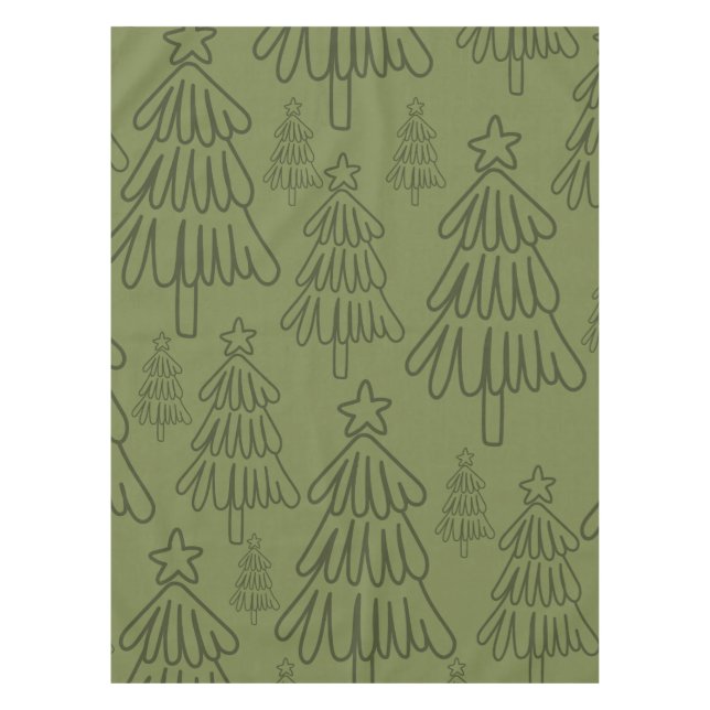 Klassischer Vintager Urlaubsmuster-Weihnachtsbaum  Tischdecke (Vorderseite)