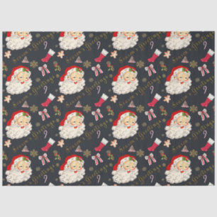 Klassischer Vintager Weihnachtsgruß am Noir Seidenpapier