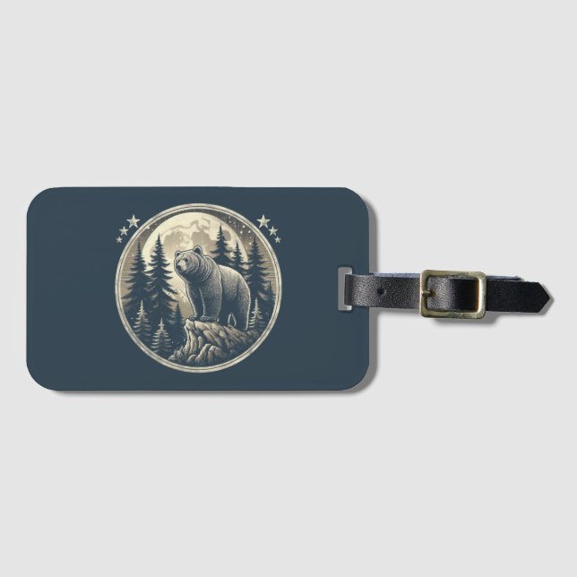 Klassischer/Vintager Wildbär Gepäckanhänger (Vorderseite (Horizontal))