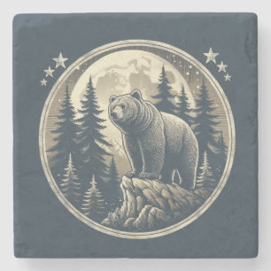 Klassischer/Vintager Wildbär Steinuntersetzer