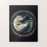 Klassischer, Vintager Wolf und Mond<br><div class="desc">.</div>