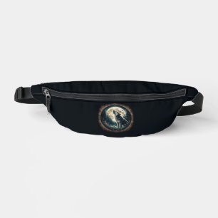 Klassischer, Vintager Wolf und Mond Bauchtasche