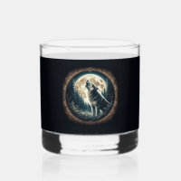 Klassischer, Vintager Wolf und Mond