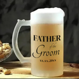 Klassischer, vollständig anpassbarer Hochzeitsbier Mattglas Bierglas