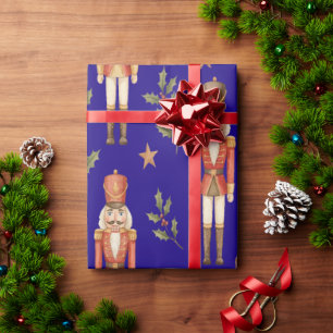 Klassischer Wasserfarben-Nussknacker und Trommel-W Geschenkpapier