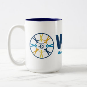 Klassischer WCCA-Kaffeebecher Zweifarbige Tasse