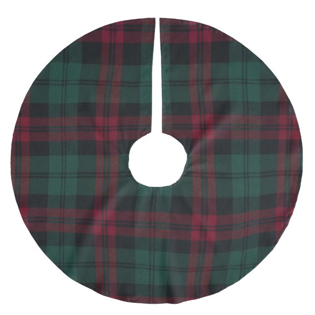 Klassischer Weihnachts-Baumschürze im Karomuster Polyester Weihnachtsbaumdecke (Vorderseite)