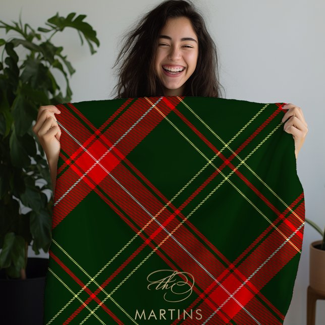 Klassischer Weihnachts Karierter Personalisierter  Fleecedecke (Von Creator hochgeladen)