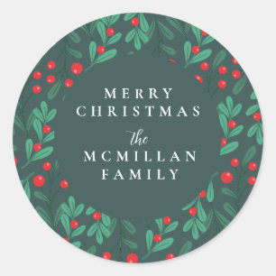 Klassischer Weihnachtsaufkleber Runder Aufkleber