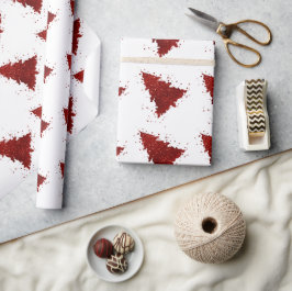 Klassischer Weihnachtsbaum | Festival Rich Crimson Geschenkpapier