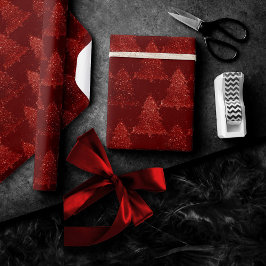 Klassischer Weihnachtsbaum | Festival Rich Crimson Geschenkpapier