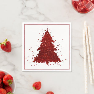 Klassischer Weihnachtsbaum Festival Rich Crimson Serviette