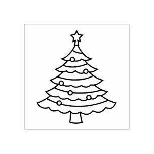Klassischer Weihnachtsbaum Gummistempel