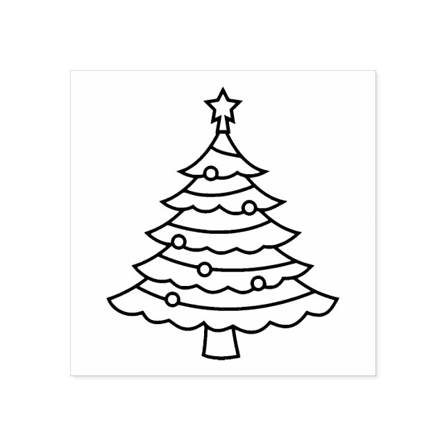 Klassischer Weihnachtsbaum Gummistempel (Prägung)