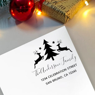 Klassischer Weihnachtsbaum und Gummistempel