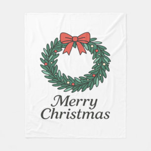 Klassischer Weihnachtskranz – Minimalistisches Fro Fleecedecke