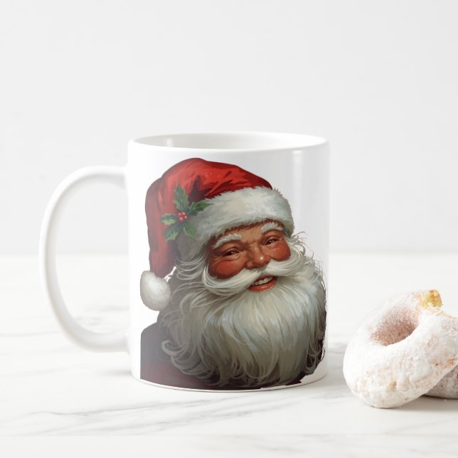 Klassischer Weihnachtsmann-Becher Kaffeetasse (Mit Donut)