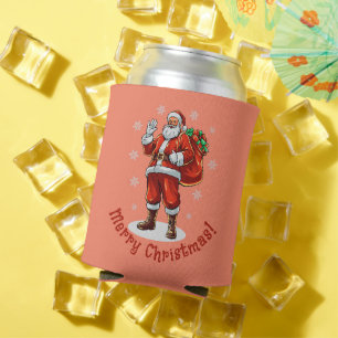 Klassischer Weihnachtsmann bringt Weihnachtsgesche Dosenkühler