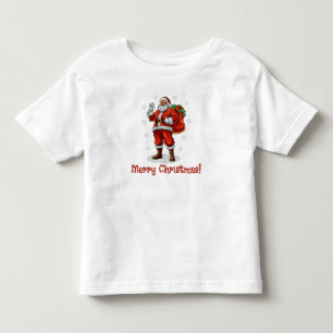 Klassischer Weihnachtsmann bringt Weihnachtsgesche Kleinkind T-shirt