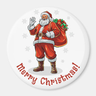 Klassischer Weihnachtsmann bringt Weihnachtsgesche Magnet