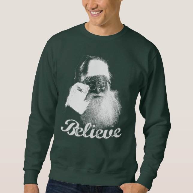 Klassischer Weihnachtsmann "glauben" einfarbigem Sweatshirt (Vorderseite)