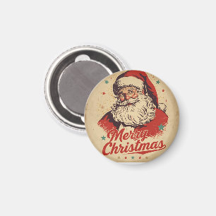 Klassischer Weihnachtsmann im Retro-Stil der 1950e Magnet