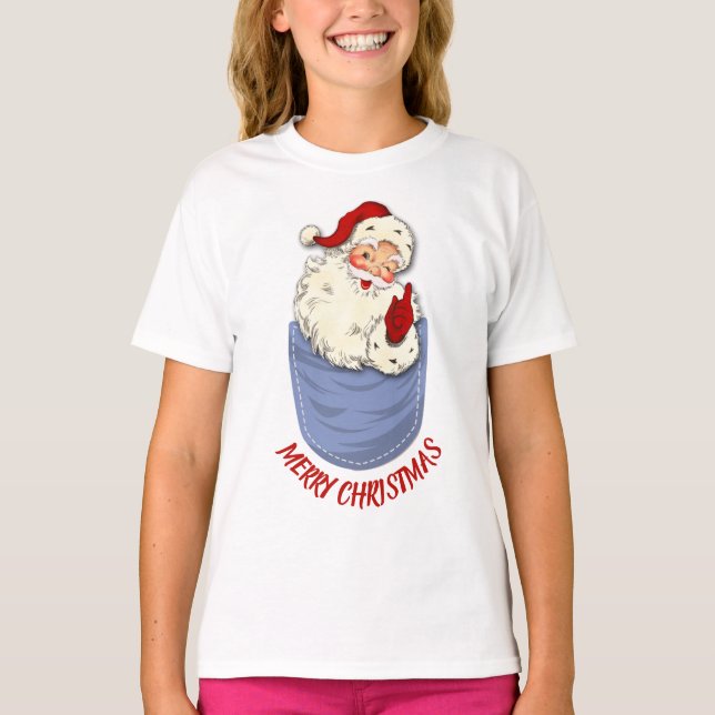 Klassischer Weihnachtsmann in einem Pocket Kid T-Shirt (Vorderseite)