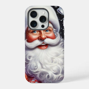 Klassischer Weihnachtsmann mit Geschenk & Ornament iPhone 15 Pro Hülle
