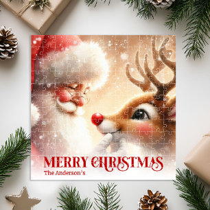 Klassischer Weihnachtsmann mit Rudolph Festive Puz