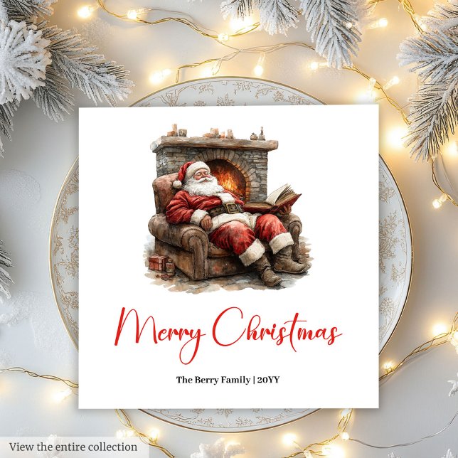 Klassischer Weihnachtsmann Moderner gemütlicher We Serviette (Classic Santa Claus Modern Cozy Christmas Napkin)