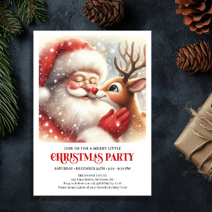 Klassischer Weihnachtsmann Rudolph Weihnachten Frö Einladung