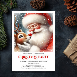 Klassischer Weihnachtsmann Rudolph Weihnachtsfreud Einladung