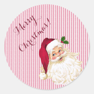 Klassischer Weihnachtsmann-Rundsticker im alten St Runder Aufkleber