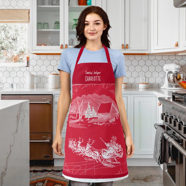 Klassischer Weihnachtsmann Schürze (Santa´s Helper ❄ Santa Claus Sleigh Reindeers Apron ©Susanne Sachers - Sunny Mind Design 🌞)