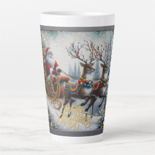 Klassischer Weihnachtsmann und Rentiere Milchtasse