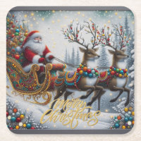 Klassischer Weihnachtsmann und Rentiere