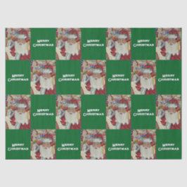 Klassischer Weihnachtsmann - Zwei Feiertage grün p Seidenpapier