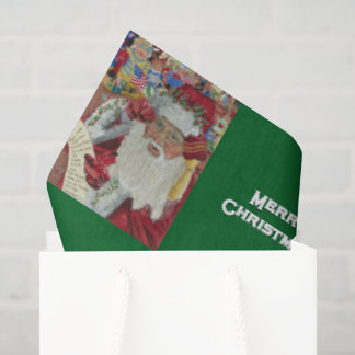 Klassischer Weihnachtsmann - Zwei Feiertage grün p Seidenpapier