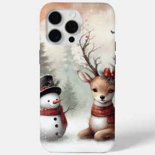Klassischer Weihnachtswald Hirsch/Schneemann Case-Mate iPhone Hülle