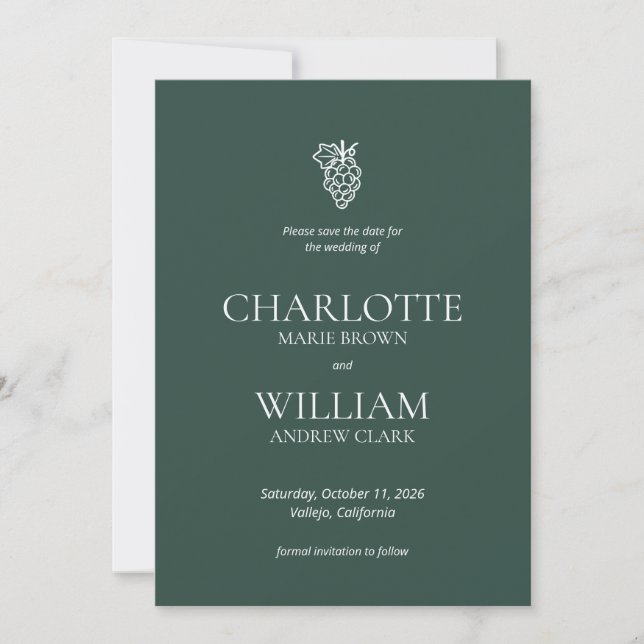 Klassischer Weinkeller Napa Italien Hochzeit in Ur Save The Date (Vorderseite)