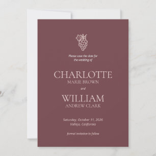 Klassischer Weinkeller Napa Italien Hochzeit in Ur Save The Date