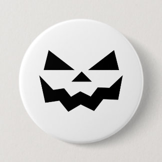 Klassischer weißer Jack-o-lantern-Kürbisgesicht lä Button