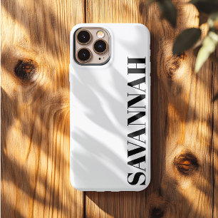 Klassischer weißer personalisierter Name einfach  Case-Mate iPhone Hülle