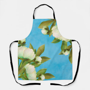 Klassischer weißer Pfingstrosen-Blumenstrauß Schürze