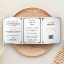 Klassischer weißer und schwarzer Monogramm-QR-Code