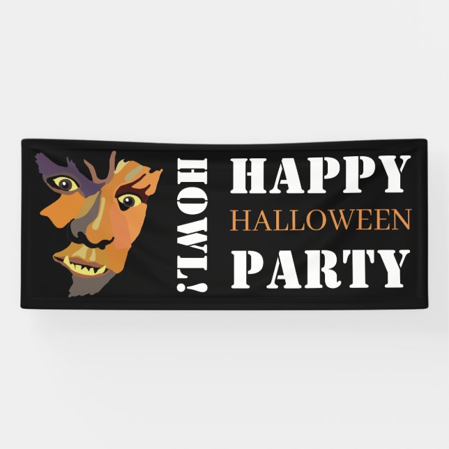 Klassischer Werwolf, glückliches Halloween Banner (Horizontal)
