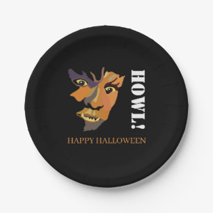 Klassischer Werwolf, glückliches Halloween Pappteller