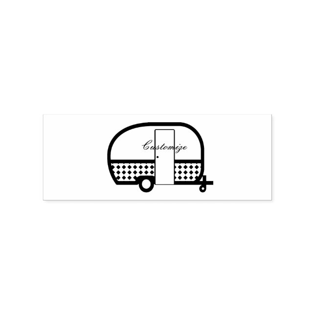 Klassischer Wohnwagen Thunder_Cove Gummistempel (Prägung)
